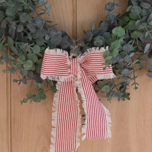 Wide Red & White Piping Stripe Ribbon - 3m Pack